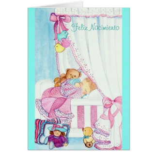 Cartão BEBÉ EN CUNA - “Feliz Nacimiento "