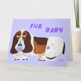 Cartão Bebê Furão Basset Hound Filhote