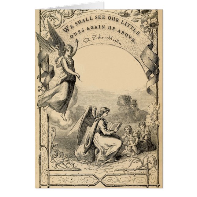 Cartão Bebê Menina Anjo da Morte Religioso (Frente)