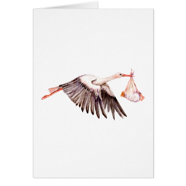Cartão Bebê na Stork (Frente)