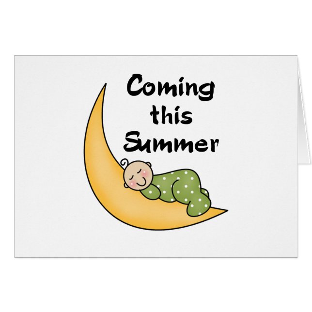 Cartão Bebê no verão da lua (Frente Horizontal)