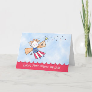 Cartão Bebê - Primeiro 4 de julho, Fairy Greeting Card