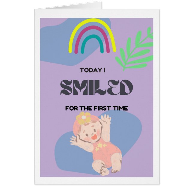 Cartão Bebê primeiro sorriso (Frente)