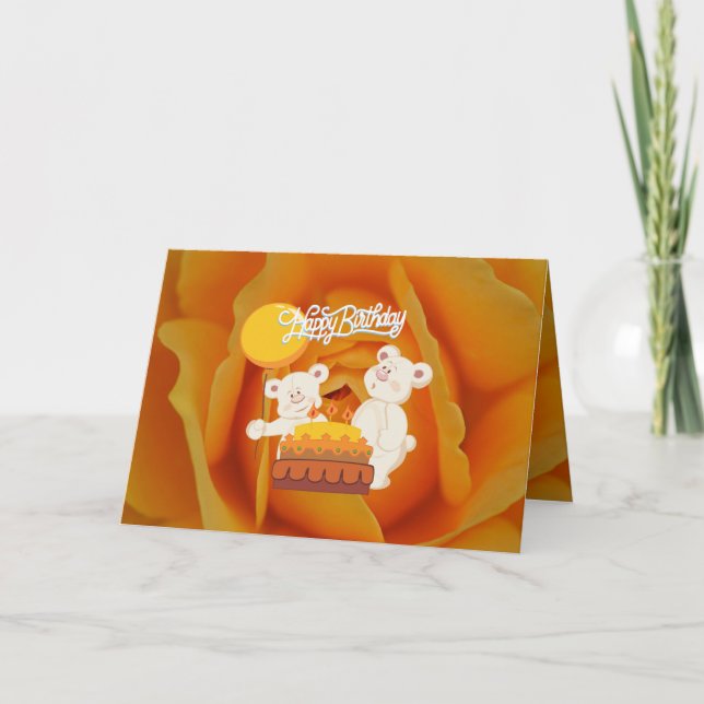 Cartão Bebê Ursos Aniversário (Frente)