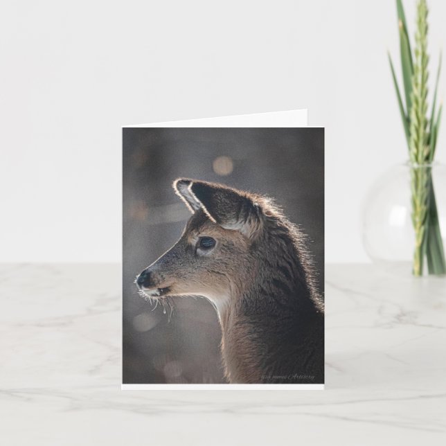 Cartão Bebê veado com os ouvidos mais cruéis se concentra (Frente)