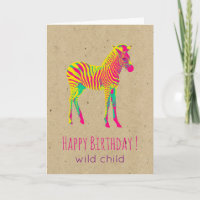 Bebê Zebra Neon Psicodélico Funky Aniversário Retr