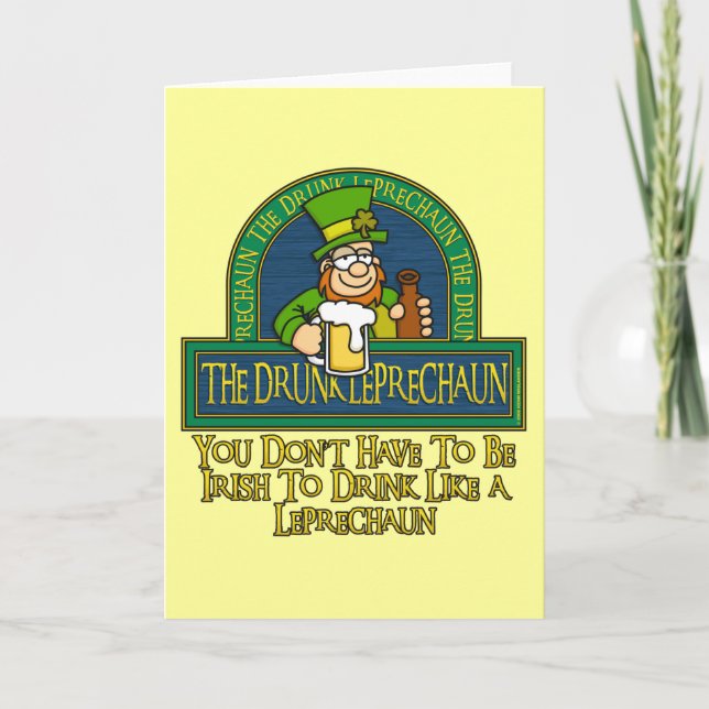Cartão bêbedo do Leprechaun (Frente)