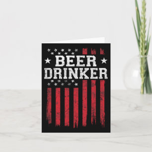 Cartão Bebedor de Cerveja Bandeira Americana Patriotico