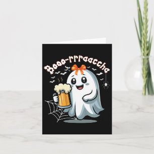 Cartão Bebendo Fantasma do Dia de as Bruxas engraçado Boo