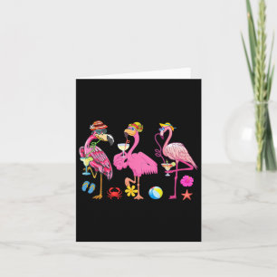 Cartão Bebendo Funny Hawaios Flamingos Natal I
