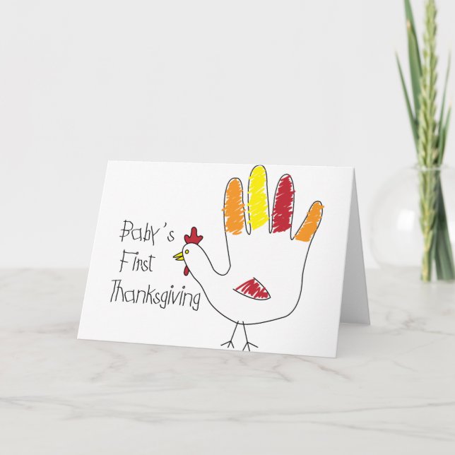Cartão Bebês Primeira Ação de Graças (Frente)