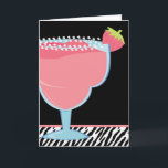 Cartão Bebida cor-de-rosa de Margarita da morango<br><div class="desc">ILUSTRAÇÕES do © JW da arte</div>