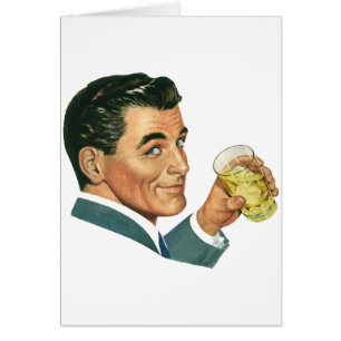 Cartão Bebidas de Cocktails Vintage, Bebidas de Bebendo H