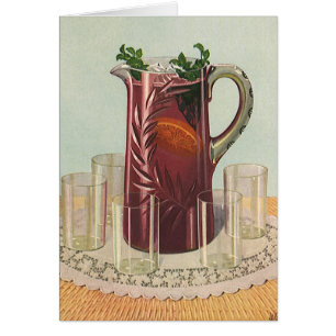 Cartão Bebidas e Bebidas Vintage, Pitcher de Sangria