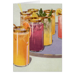 Cartão Bebidas vegetais, bebidas com cubos de gelo em uma