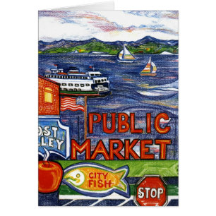 Cartão Beco do cargo com balsa