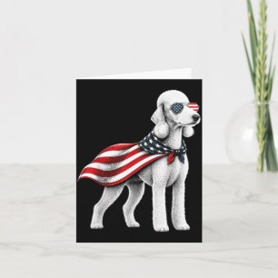 Cartão Bedlington Terrier 4 De Julho Bandeira Americana