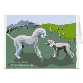Cartão Bedlington Terriers - Encontrando seu Herói