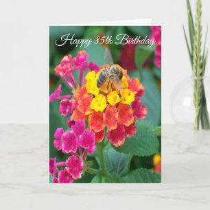 Cartão Bee Floral Personalizada no 85º aniversário