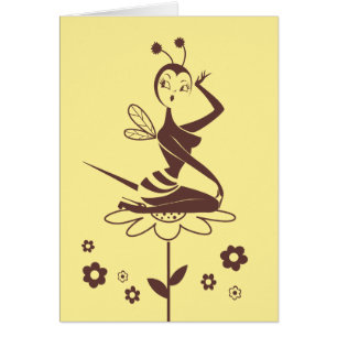 Cartão Bee Girl card da Miss Fluff