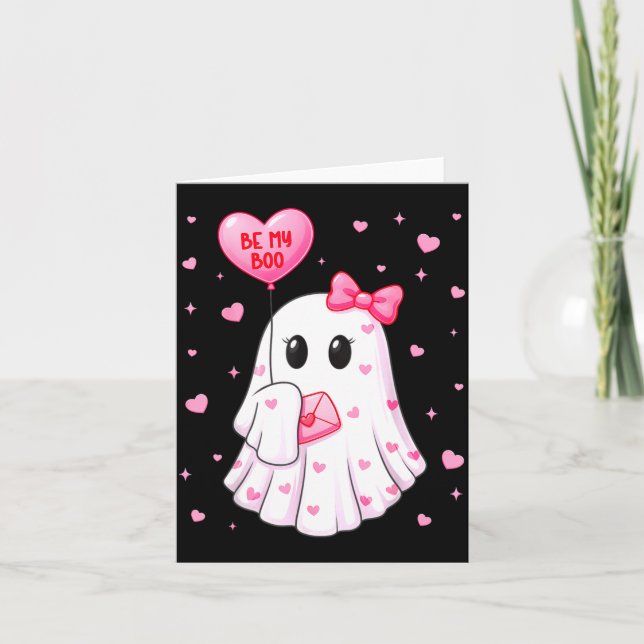 Cartão Bee My Boo Heart Boo Ghost Valentine Outfit Women  (Frente)