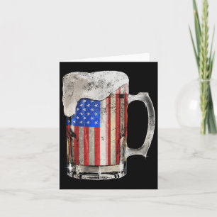 Cartão Beer American Flag 4 De Julho Partido Bebendo Dos