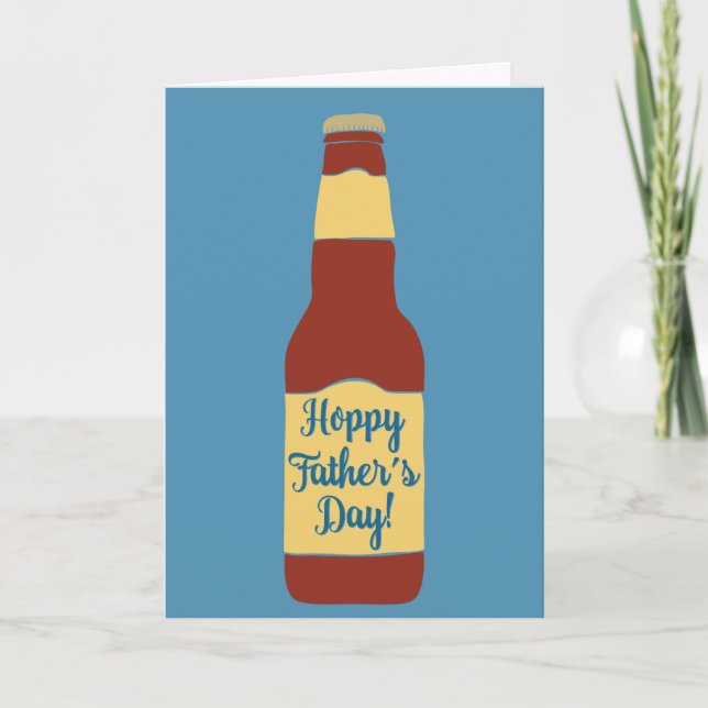 Cartão Beer Bottle Hoppy Father's Day Card (Frente)