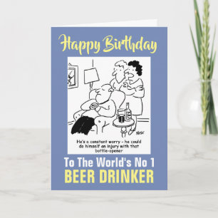 Cartão Beer Drinker número 1 - Parabéns