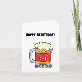 Cartão Beer Pai Pun Engraçado Aniversário
