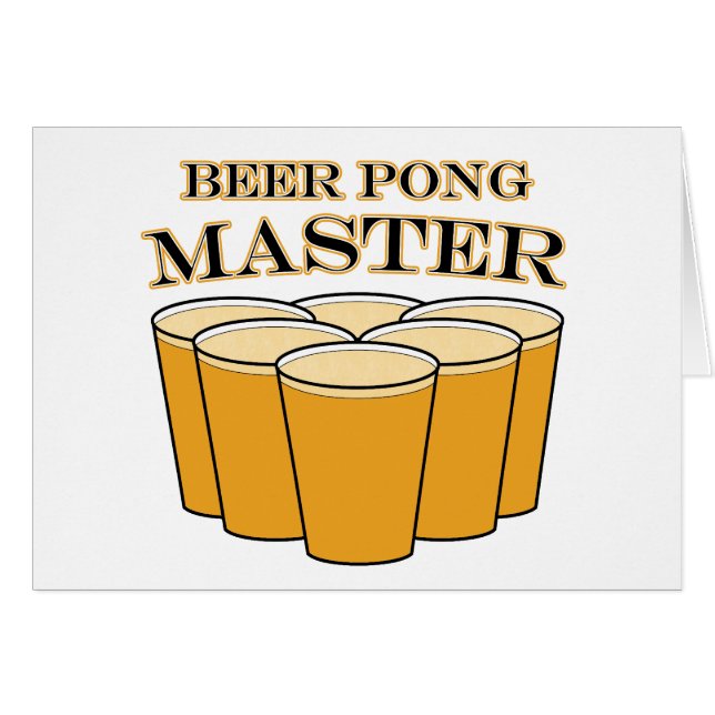 Cartão Beer Pong Master (Frente Horizontal)