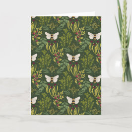 Cartão Bees and Foliage Greeting Card
