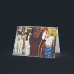 Cartão Beethoven Frieze (detalhe), Gustav Klimt<br><div class="desc">Gustav Klimt (14 de julho de 1862 - 6 de fevereiro de 1918) foi um pintor simbólico austríaco e um dos membros mais proeminentes do movimento Secessão de Viena. Klimt é notado por suas pinturas, murais, esboços, e outros objetos de arte. Além de suas obras figurativas, que incluem alegorias e...</div>