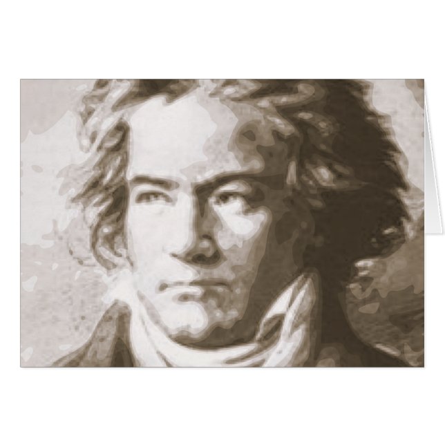 Cartão Beethoven Na Sepia (Frente Horizontal)