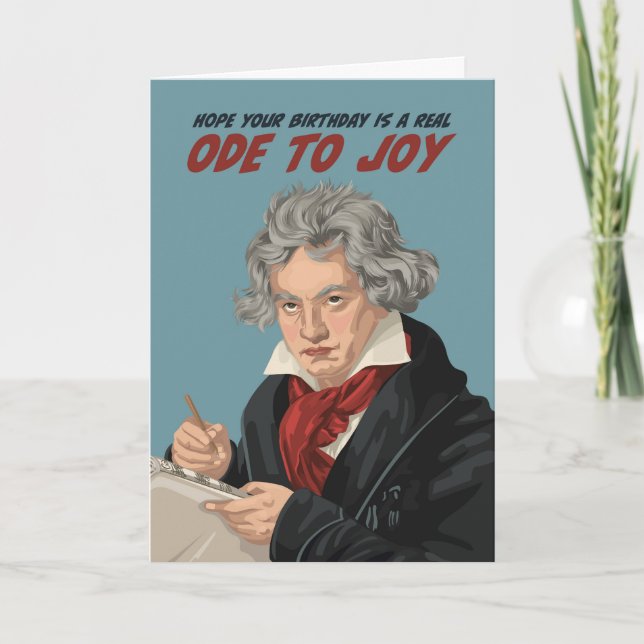 Cartão Beethoven Ode para Joy Birthday Folheto (Frente)