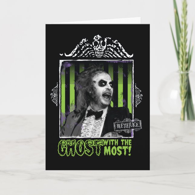 Cartão Beetlejuice | Retrato "Fantasma Com Mais" (Frente)