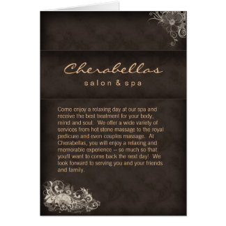 Cartão Bege Brown do folheto dos termas do salão de