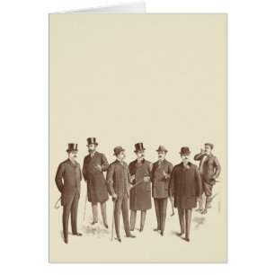 Cartão Bege de Brown da forma dos homens dos 1800s dos