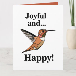 Cartão Beija-flor Alegre E Feliz Aniversário Amante De Pá