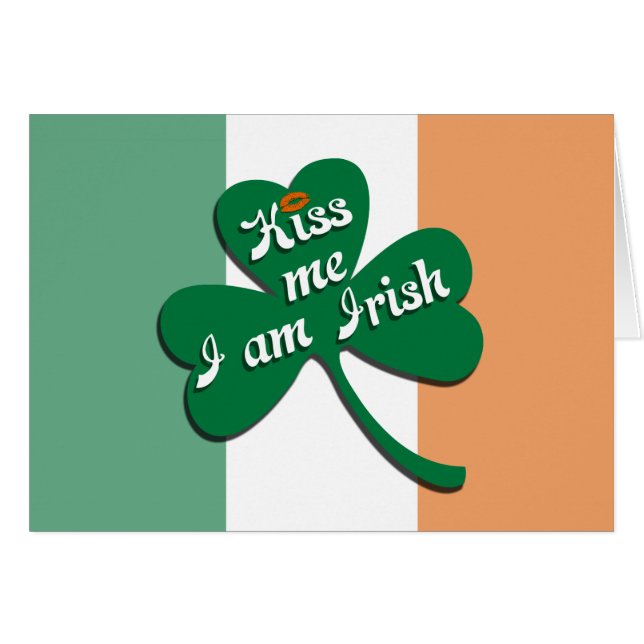 Cartão Beija-me Eu sou Irlandês (Frente Horizontal)