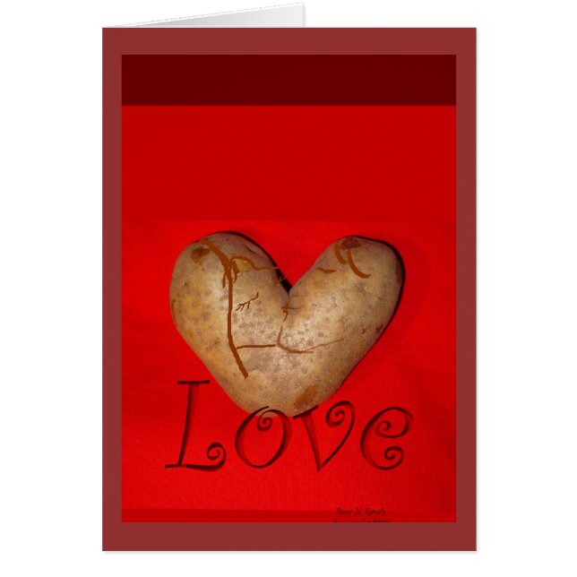 Cartão Beijando a batata do amor do casal (Frente)