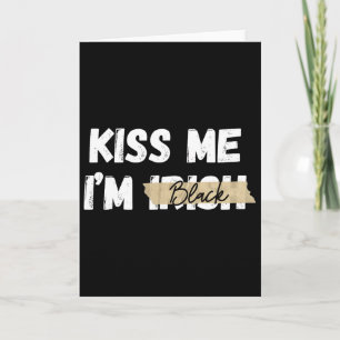 Cartão Beije Me Eu Sou Irlandês Preto Engraçado Retro Dia