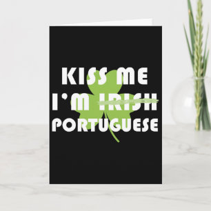 Cartão Beije-me Eu sou Português Não Irlandês Divertido S
