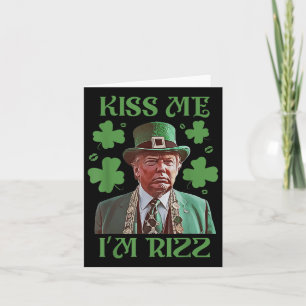 Cartão Beije-Me Im Rizz Funny Trump Dia de São Patrício I
