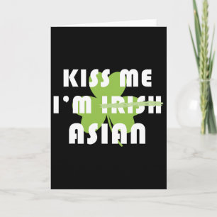 Cartão Beije Me Sou Asiático Não Irlandês Divertido Dia d
