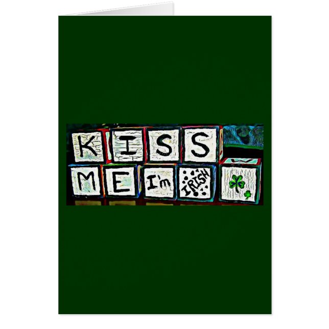 Cartão Beije-me, sou irlandês (Frente)