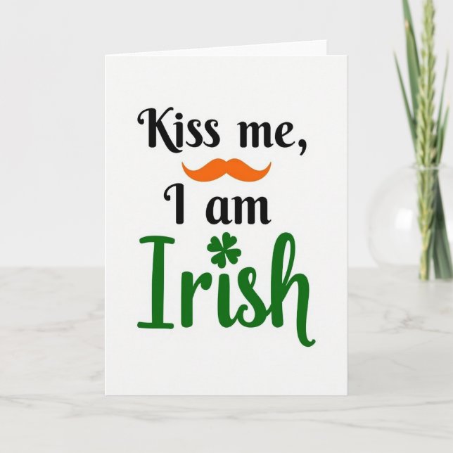 Cartão Beije-me, Sou Irlandês (Frente)