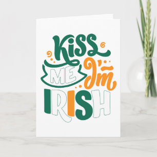 Cartão Beije Me Sou Irlandês - Dia de São Patrício