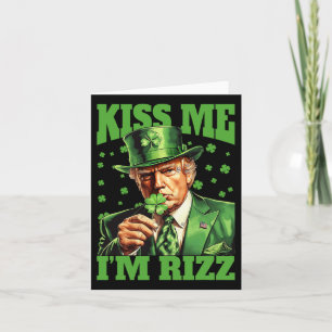 Cartão Beije-me Sou Rizz Trump Dia de São Patrício Irland