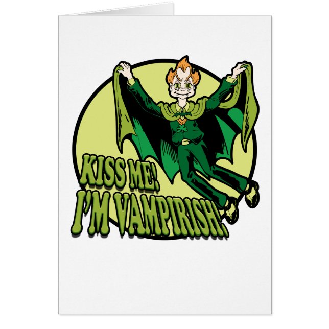 Cartão Beije-Me! Sou Vampiro! (Frente)