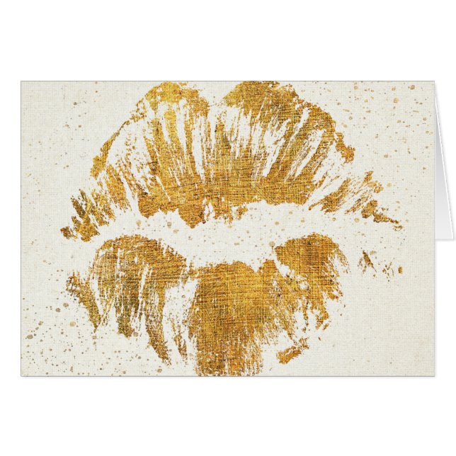 Cartão Beijo à moda elegante selvagem de Apple | (Frente Horizontal)